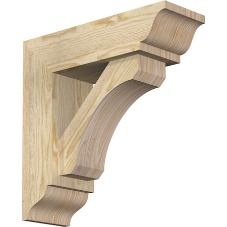 Ekena Millwork Legacy Traditional Rough Sawn Bracket w/ Offset Brace, Douglas Fir, 6"W x 18"D x 18"H BKT0604X18X18LEC01RDF